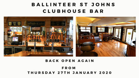 BSJ Clubhouse Bar – back open again!
