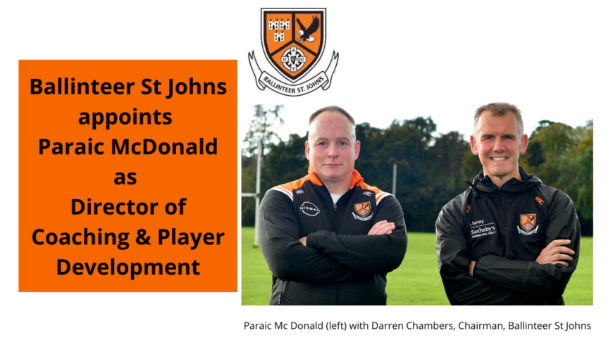 Appointment of Director of Coaching and Player Development