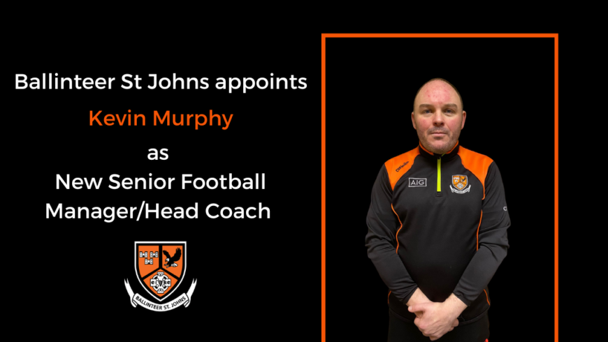 Kevin Murphy appointed as New Senior Football Manager/Head Coach 